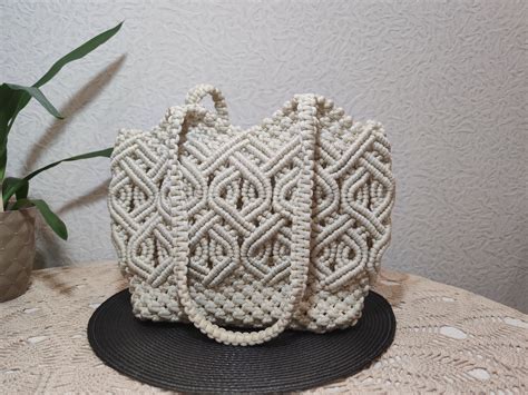 Pochette Macrame Macrame Bag Macramé Shoulder Bag Handmade Bag