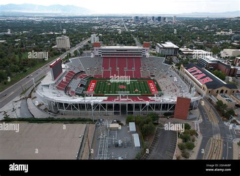 An Aerial View Of Rice Eccles Stadium On The Campus Of The University