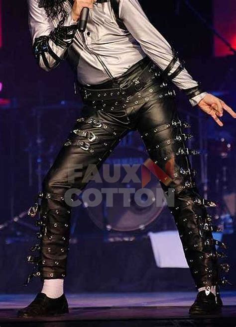 Buy Michael Jackson Pant Concert Black Strip Leather Pant