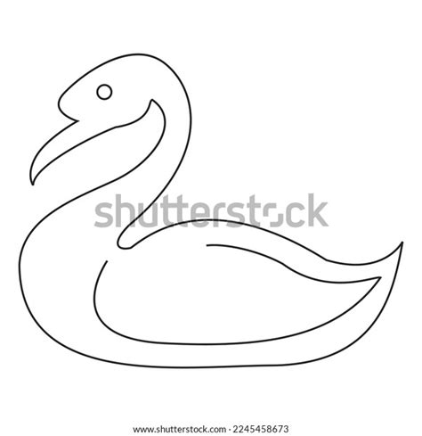 Swan Outline Vector Illustrationisolated On White Stock Vector Royalty