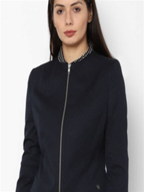 Buy Allen Solly Woman Navy Blue Solid Blazer Blazers For Women 16600180 Myntra