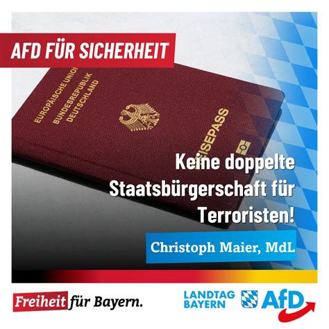 Christoph Maier Afd F R Sicherheit Keine Doppelte Staatsb Rgerschaft