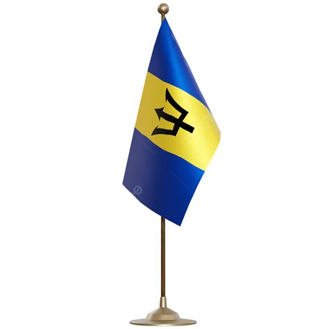 Barbados Flag With Pole Barbados Flag Post Barbados Flag Barbados