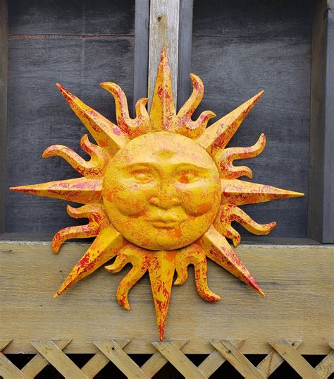 Garden Decor Metal Sun Wall Art Outdoor Wall Art Metal Sun Etsy