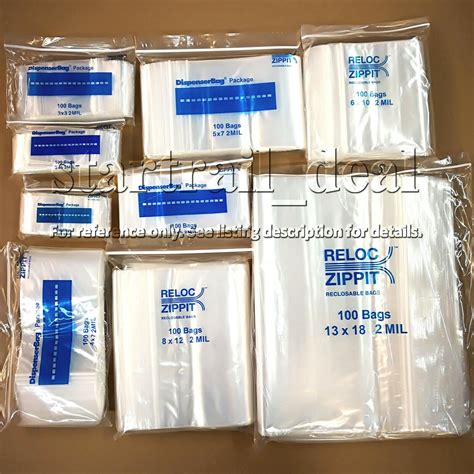 Reloc Bags Clear X Large Mil Zippit Reclosable Zip Seal