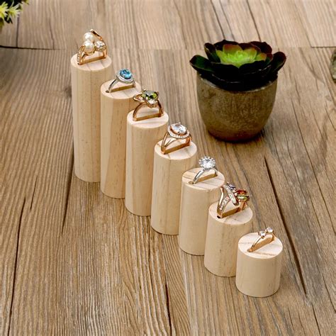 Aliexpress Buy Lot Of 7 Wood Ring Display Holder Wood Jewelry