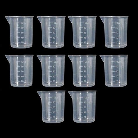 Gerich Pcs Ml Capacity Clear Plastic Graduated Measuring Beaker