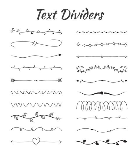 Hand Drawn Text Dividers 1267300 Vector Art at Vecteezy