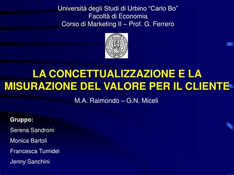 Ppt Universit Degli Studi Di Urbino Carlo Bo Facolt Di Economia