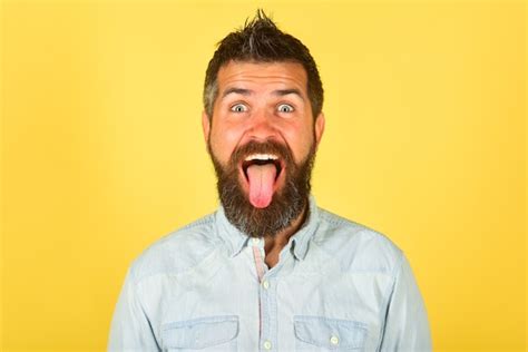 Premium Photo Excited Smiling Man Bearded Man Portrait Happy Bearded