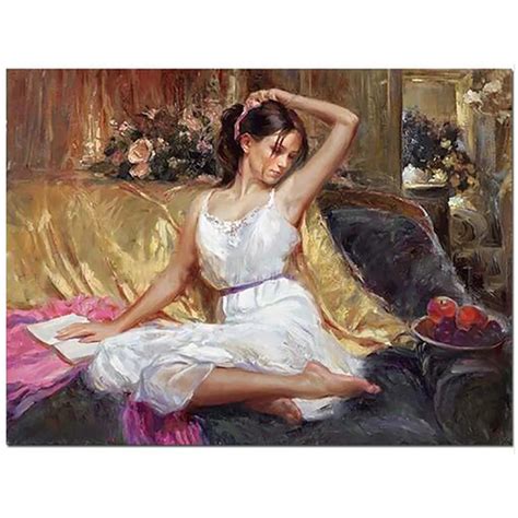 Skilled Artist Handmade High Quality Impression Beautiful Girl Oil