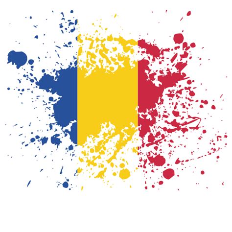 Romanian Flag Ink Splatter