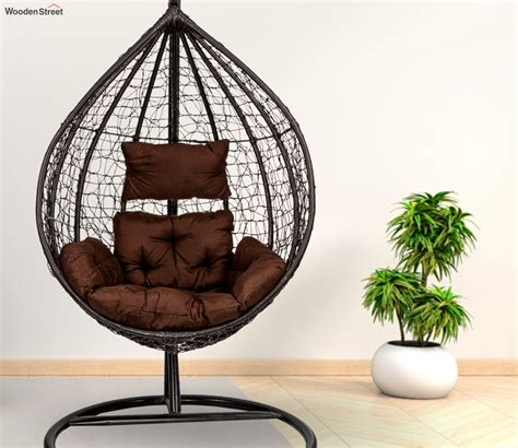 Buy Egg Swing Chair With Stand (Brown) Online in India at Best Price ...