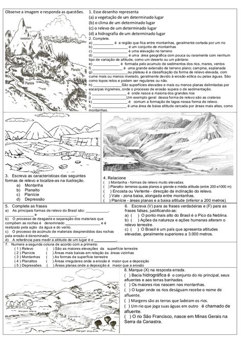 Atividades De Geografia Sobre Relevo Clima Mapas Hot Sex Picture