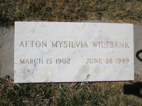 Afton Mysilvia Haws Wiltbank 1902 1989 Find A Grave Memorial