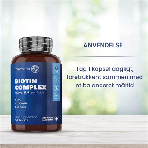 Køb Biotin Complex 365 stk 10000 mcg Vitaminer til hår hud og negle