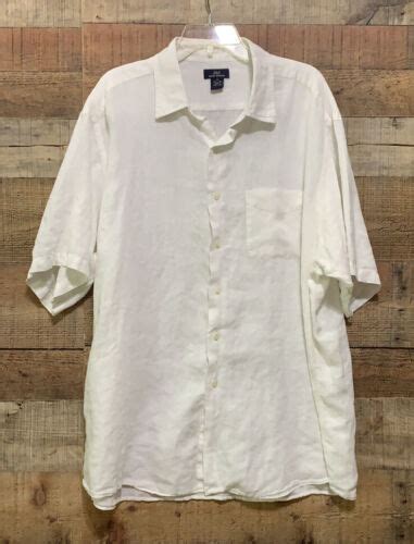 Brooks Brothers Linen Men S Size Xl Shirt Ss Button Down Off White