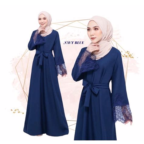 FAST SHIPPING S 4XL JUBAH ABAYA LACE ELENA CANTIK MURAH DRESS