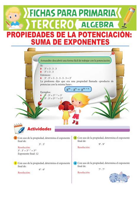 PDF PROPIEDADES DE LA POTENCIACIÓN SUMA DE EXPONENTES La profesora