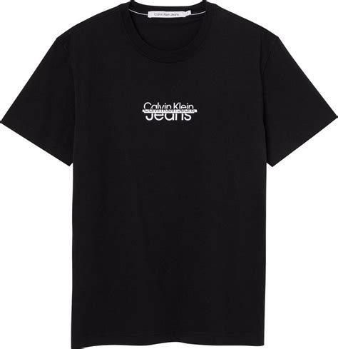 Calvin Klein Jeans T Shirt Small Disrupted Lacquer Logo Tee Mit Calvin Klein Logodruck Auf Der