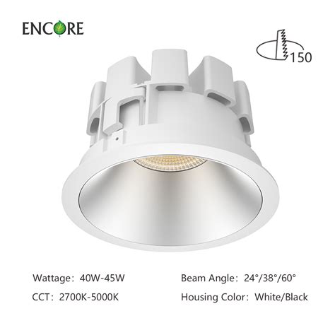 Anti Glare Dimmable Recessed ETL Commercial Mall Hotel 40W 45W COB LED