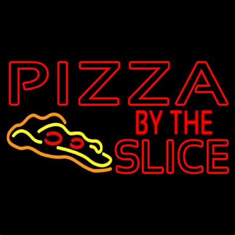 Custom Red Pizza By The Slice Logo Neon Sign USA Custom Neon Signs