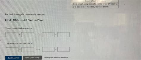 Solved For the following electron transfer reaction: | Chegg.com