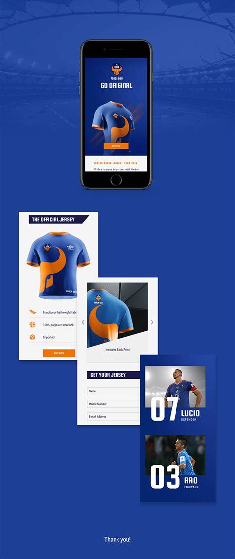 FC Goa: Jersey pre-launch one page site :: Behance