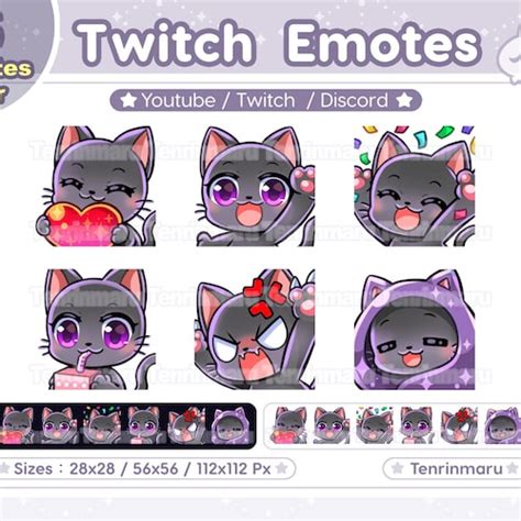 Cute Orange Cat Emotes Twitch Discord Kawaii Kitty Etsy