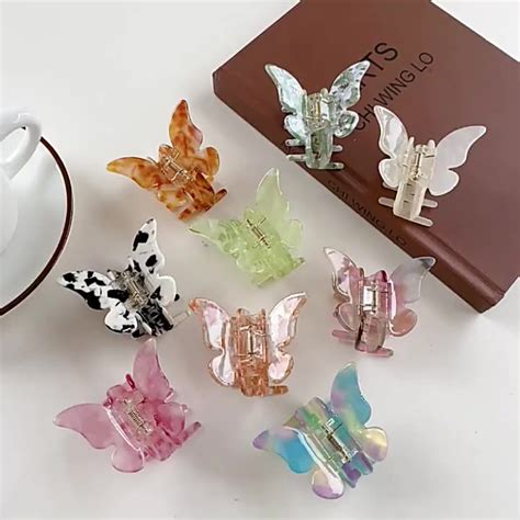 Women Girls Korean Butterfly Cellulose Acetate Hair Claw Clip Hair