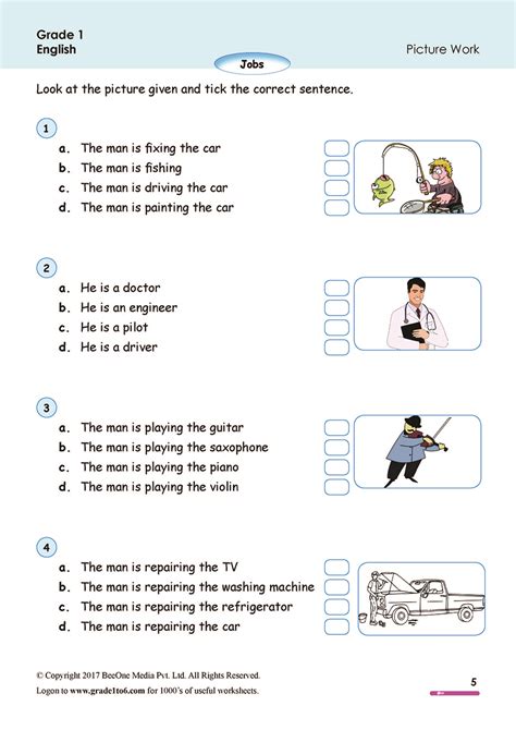 English Worksheets Grade 1 Chapter Pronouns Key2practice Cd6