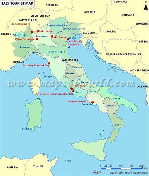 Italy Attractions Map