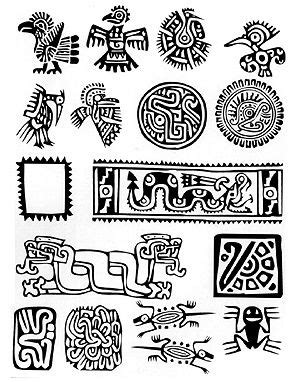 Maya symbolen Símbolos mayas Símbolos aztecas Dibujos precolombinos