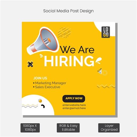 Premium Vector We Are Hiring Job Vacancy Facebook Or Instagram Or