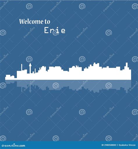 Erie Pennsylvania City Silhouette Stock Vector Illustration Of