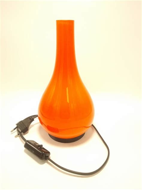 Lampe Vintage En Opaline Orange S Lection Brocante