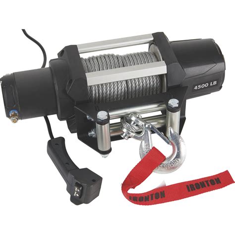 Ironton 12 Volt DC Powered Electric UTV Winch 4500 Lb Capacity