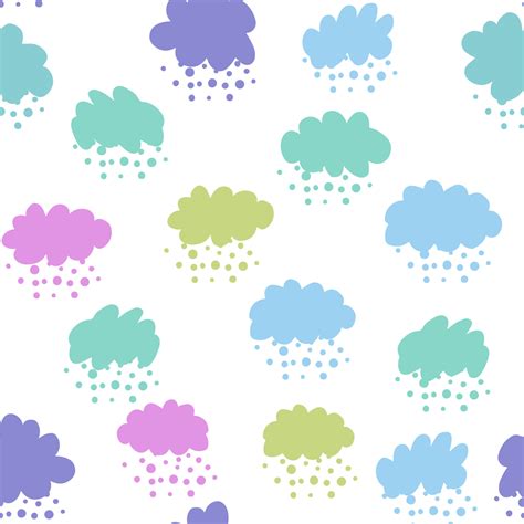 Clouds colorful seamless pattern. Rain backdrop. Weather background ...