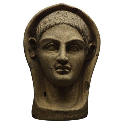 Well Preserved Etruscan Terracotta Votive Male Youth Head For Sale At