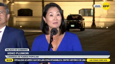 Keiko Fujimori reitera apoyo al adelanto de elecciones y señala que no