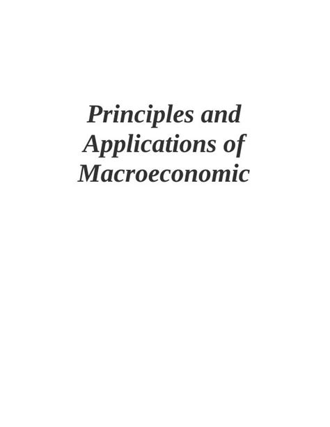 Principles And Applications Of Macroeconomics Desklib