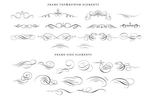 43 Calligraphic Flourishes Bundle By Vatesdesign On Creative Market