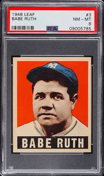 The Best Babe Ruth Baseball Cards Recent Prices Values