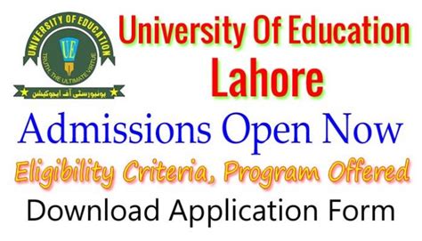 University Of Education Ue Lahore Admission 2025 Webstudy