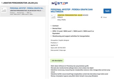 Iklan Jawatan Jabatan Pengangkutan Jalan JPJ Jobs Hub