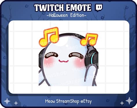 Twitch Emote Cute Ghost Jam Jamming Music Dance Emote Kawaii