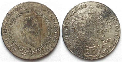 Haus Habsburg AUSTRIA 20 Kreuzer 1826 B FRANZ I Silver XF AU EF AU