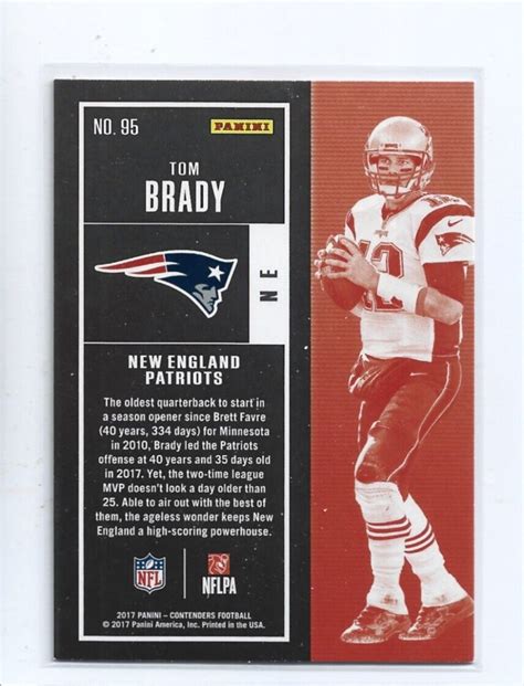 Tom Brady New England Patriots 2017 Panini Contenders Season Ticket