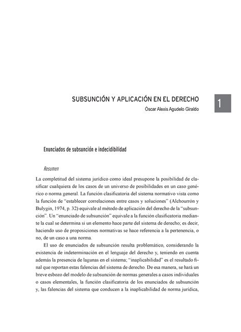 Subsunción Y Aplicación en el derecho SUBSUNCIÓN Y APLICACIÓN EN EL