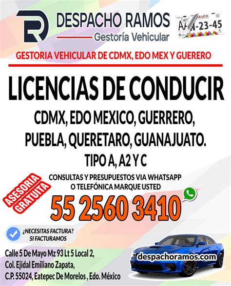 Frente Flayer Licencia Despacho 2023 Gestoría Vehicular Despacho Ramos